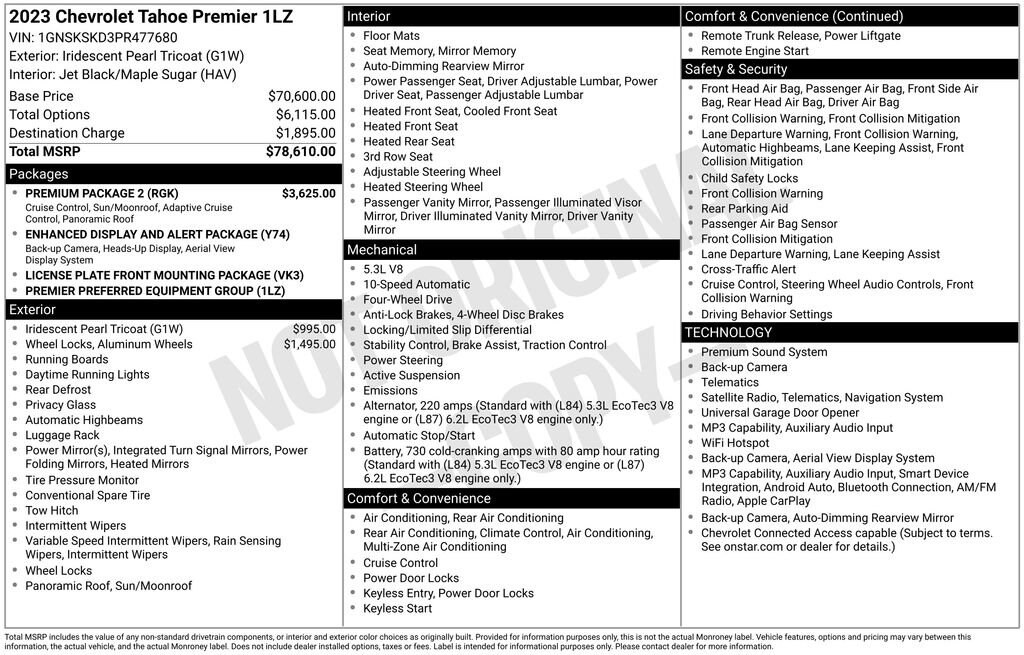Used 2023 Chevrolet Tahoe Premier SUV