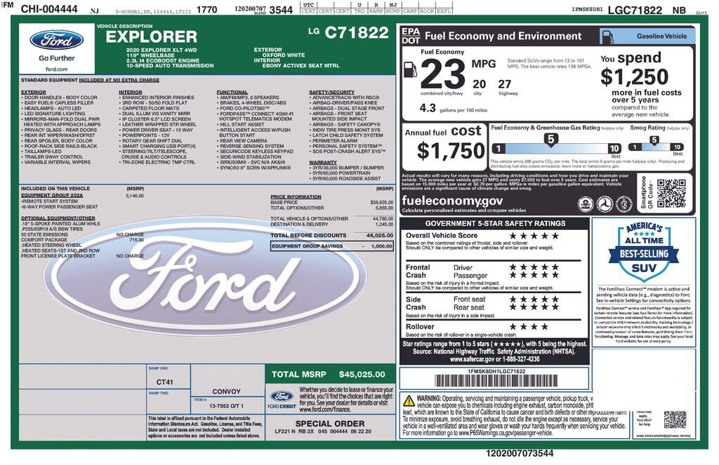 Used 2020 Ford Explorer XLT SUV