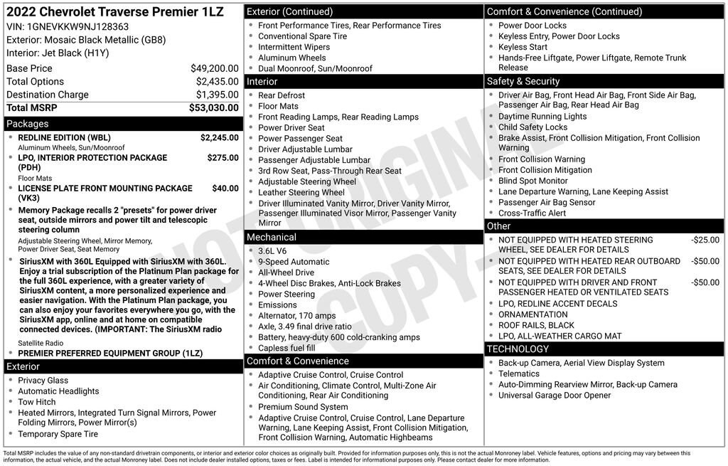 Used 2022 Chevrolet Traverse Premier SUV