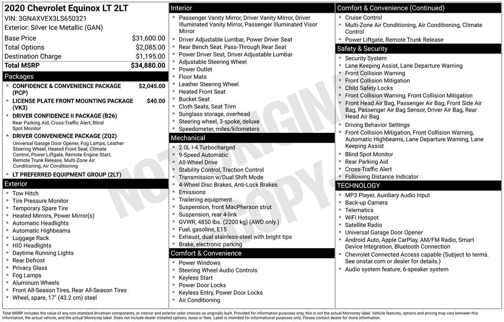 Used 2020 Chevrolet Equinox LT SUV