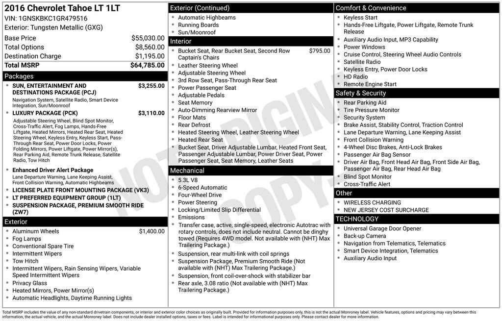 Used 2016 Chevrolet Tahoe LT SUV