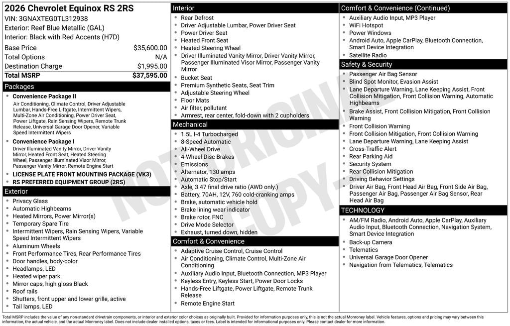 Used 2026 Chevrolet Equinox RS SUV