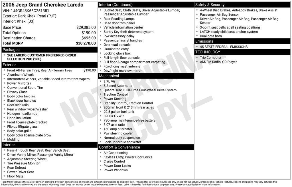 Used 2006 Jeep Grand Cherokee Laredo SUV
