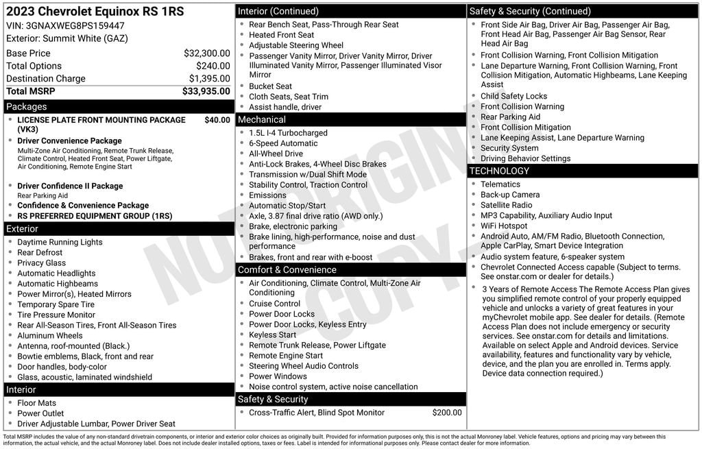Used 2023 Chevrolet Equinox RS SUV