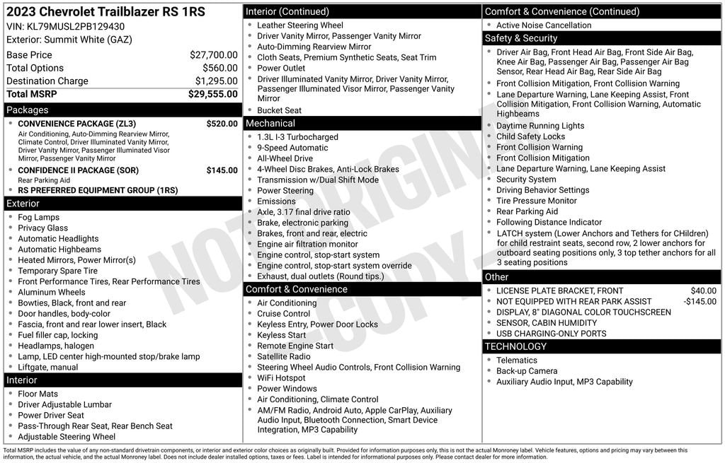 Used 2023 Chevrolet Trailblazer RS SUV