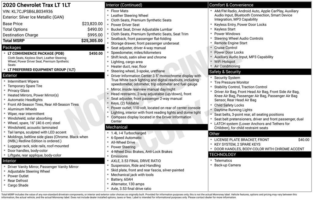 Used 2020 Chevrolet Trax LT SUV