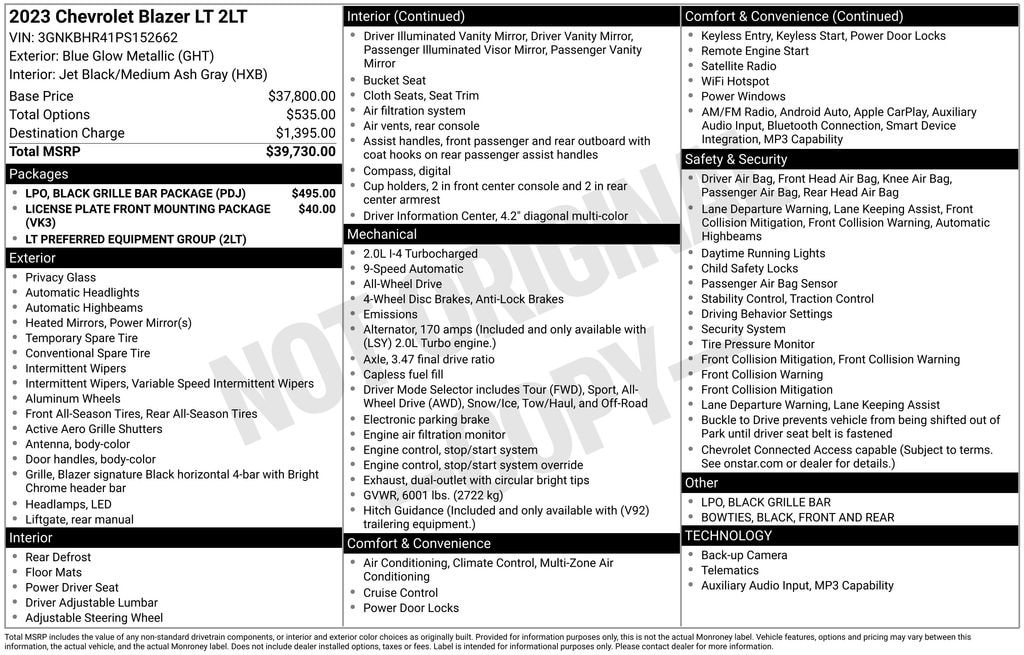 Used 2023 Chevrolet Blazer 2LT SUV