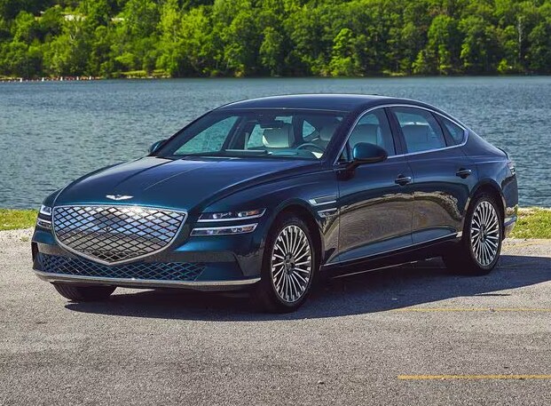 Genesis Electrified GV80 by the water