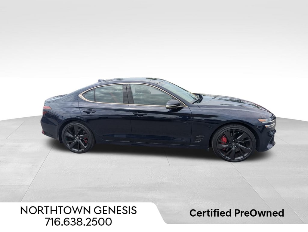 Certified 2023 GENESIS G70 Standard with VIN KMTG54TE4PU135274 for sale in Amherst, NY