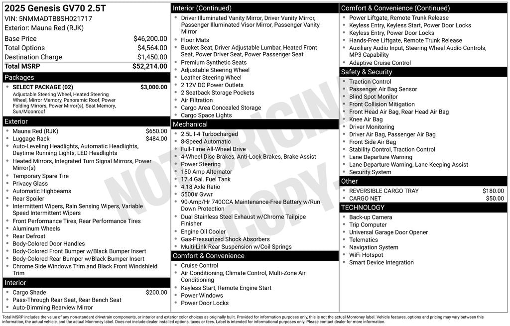 Used 2025 Genesis GV70 2.5T Select SUV