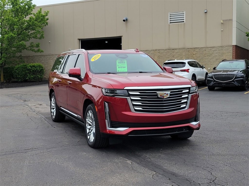 Used 2021 Cadillac Escalade ESV Premium Luxury Platinum with VIN 1GYS4MKL4MR185449 for sale in Brunswick, OH