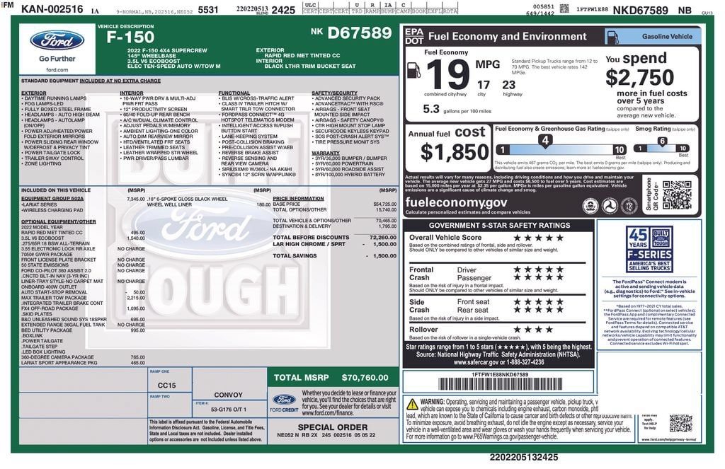 2022 Ford F-150 Lariat - Photo 45