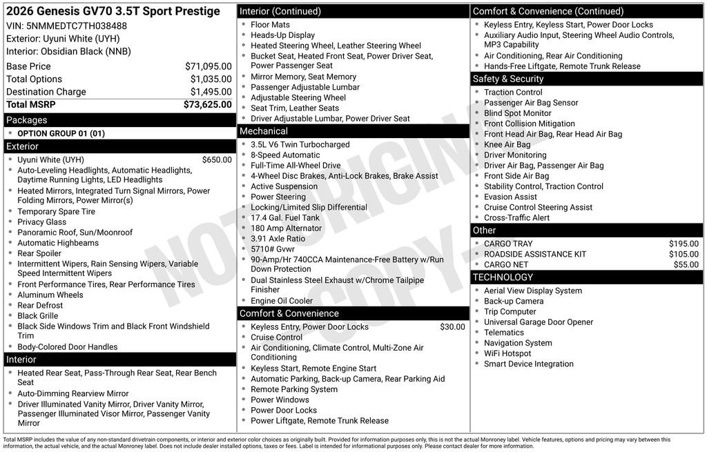 2026 GENESIS GV70 Sport Prestige - Photo 49