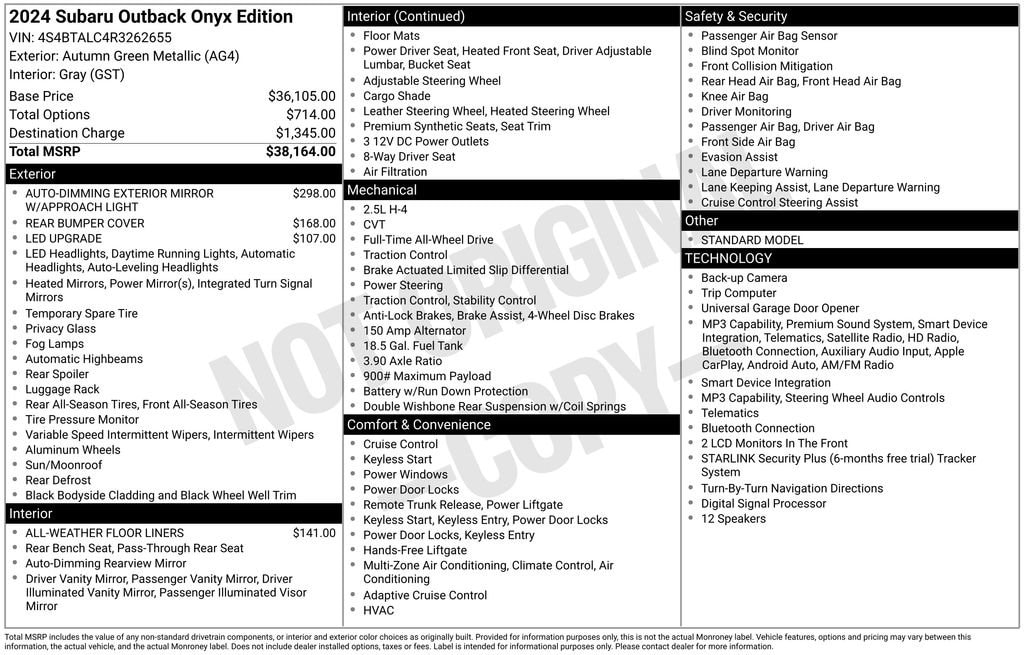 2024 Subaru Outback Onyx Edition - Photo 44