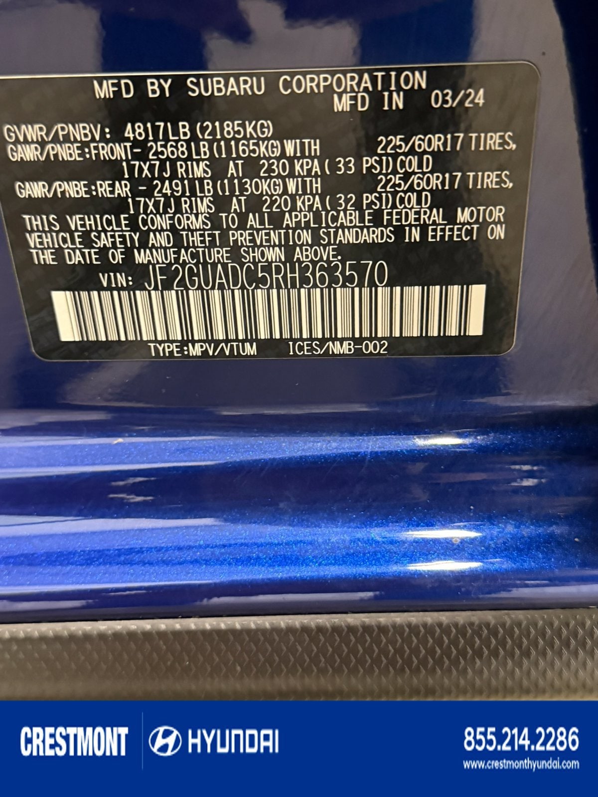 2024 Subaru Crosstrek Premium - Photo 54