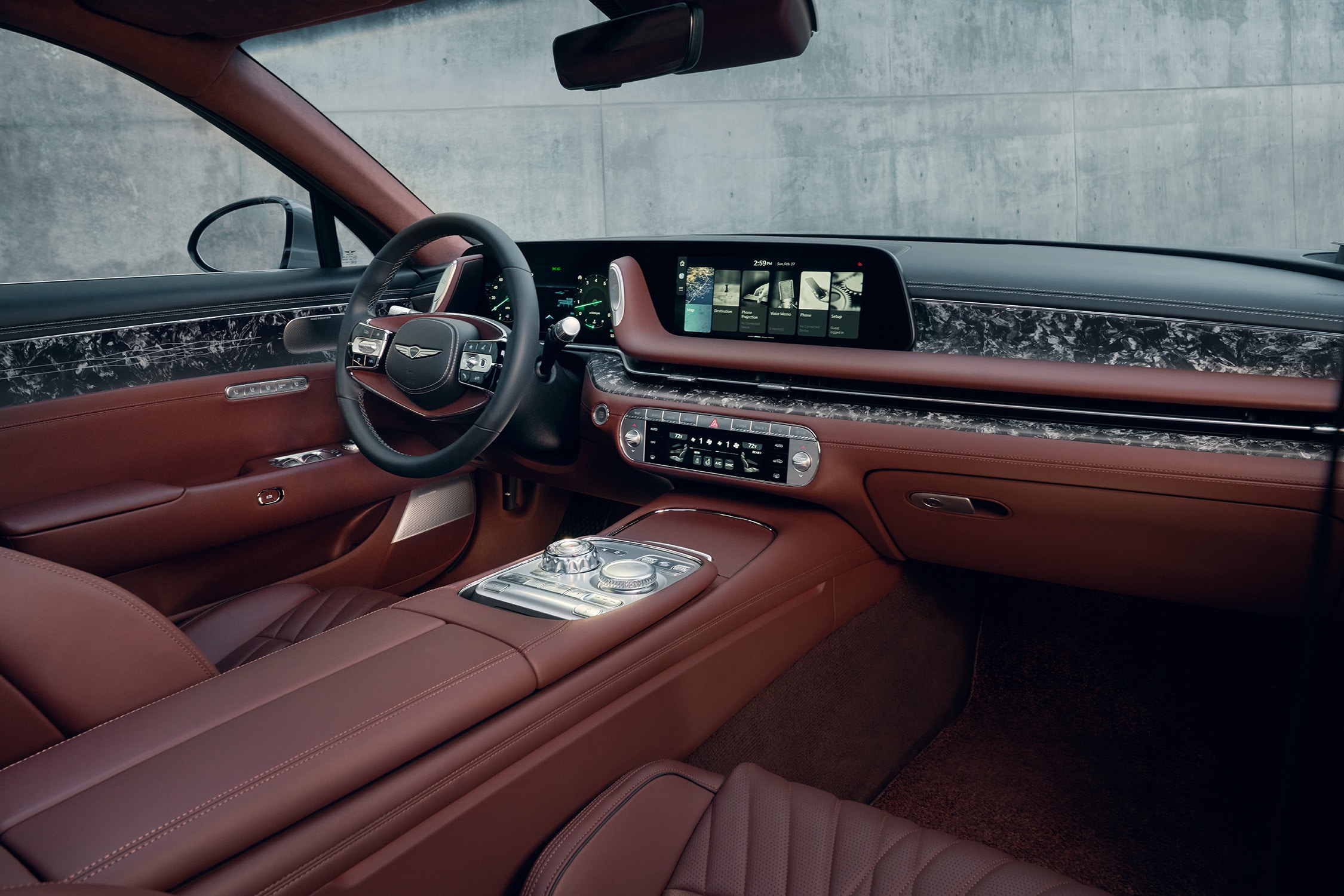 20206 Genesis G90 red interior