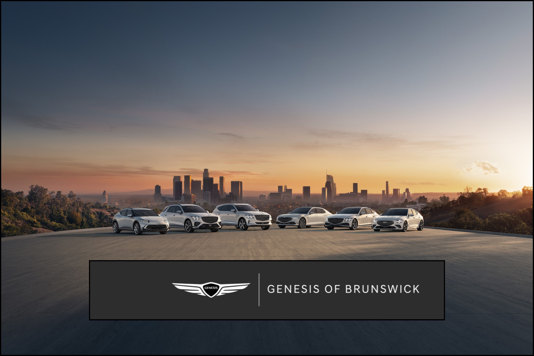 array of Genesis models at sunset