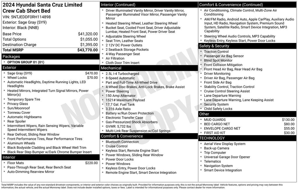 Used 2024 Hyundai Santa Cruz 2.5T Limited Truck Crew Cab
