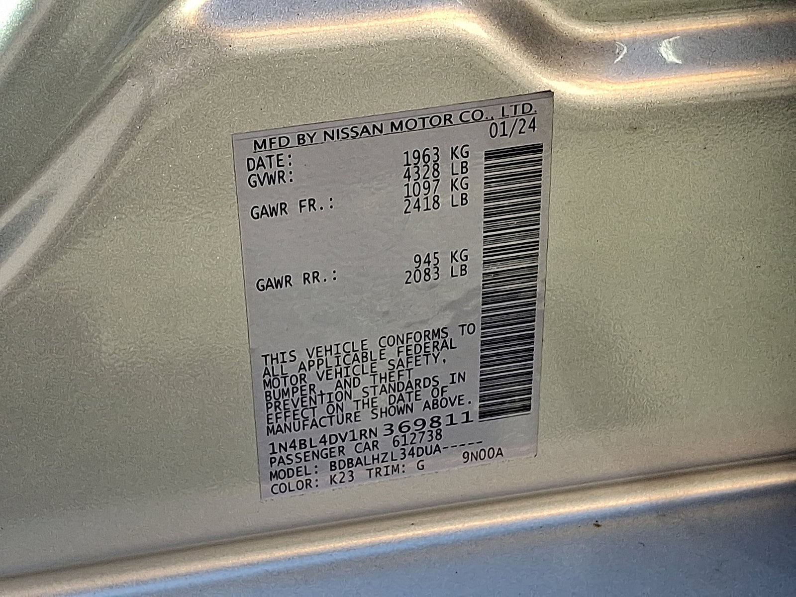 2024 Nissan Altima SV - Photo 28
