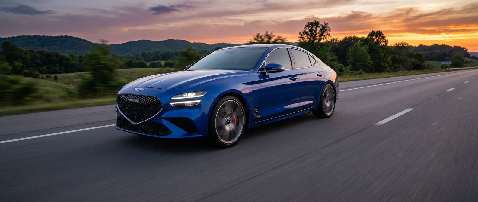 2027 Genesis G70 sport sedan on Tennessee highway near Murfreesboro