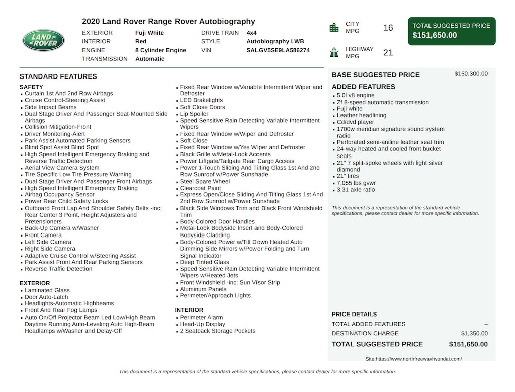 Used 2020 Land Rover Range Rover Autobiography Autobiography LWB