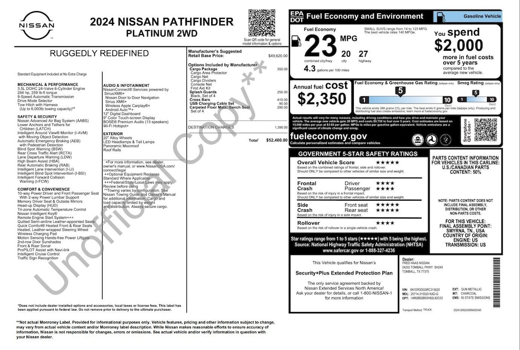 Used 2024 Nissan Pathfinder Platinum Platinum 2WD