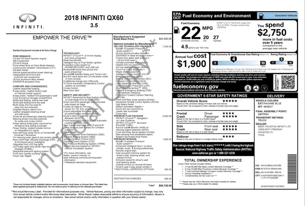 Used 2018 INFINITI QX60 FWD