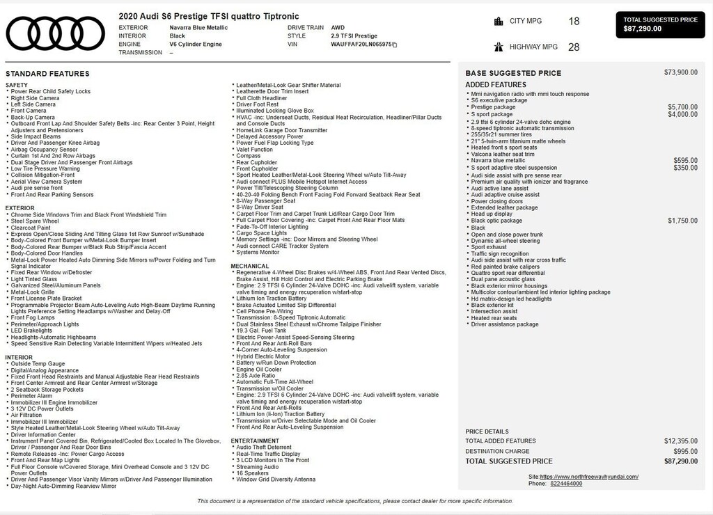 Used 2020 Audi S6 Prestige 2.9 TFSI Prestige