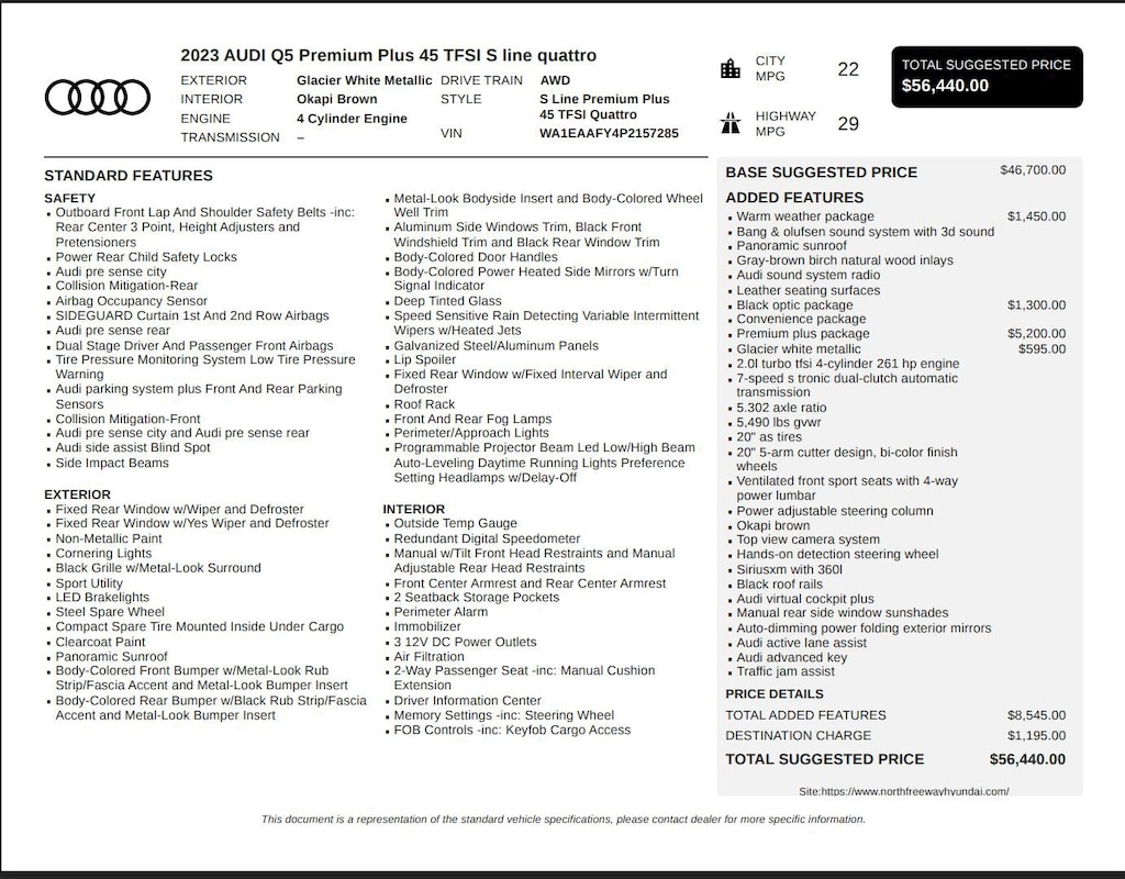 Used 2023 Audi Q5 S line Premium Plus S line Premium Plus 45 TFSI quattro