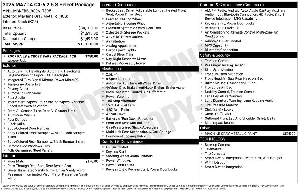New 2025 Mazda CX-5 2.5 S Select Package SUV