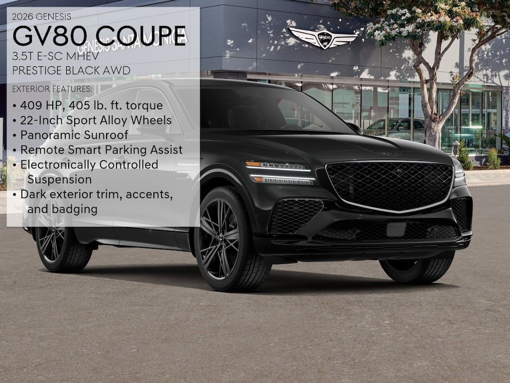 New 2026 Genesis GV80 Coupe 3.5T e-SC Prestige Black SUV