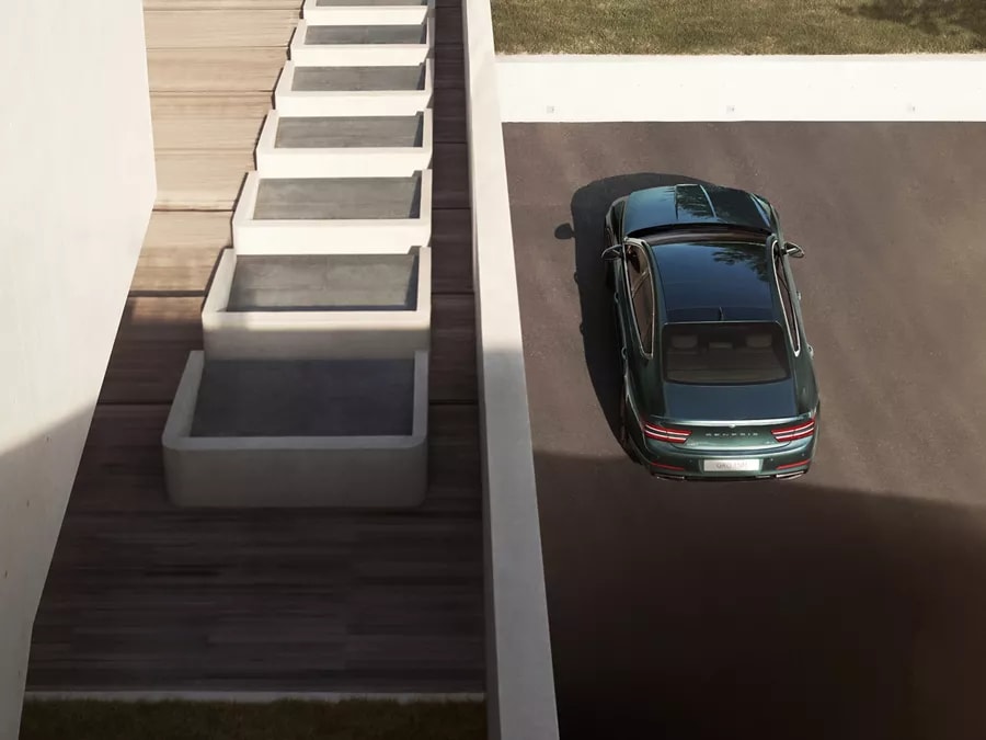 Bird's-eye view of a pre-owned Genesis vehicle