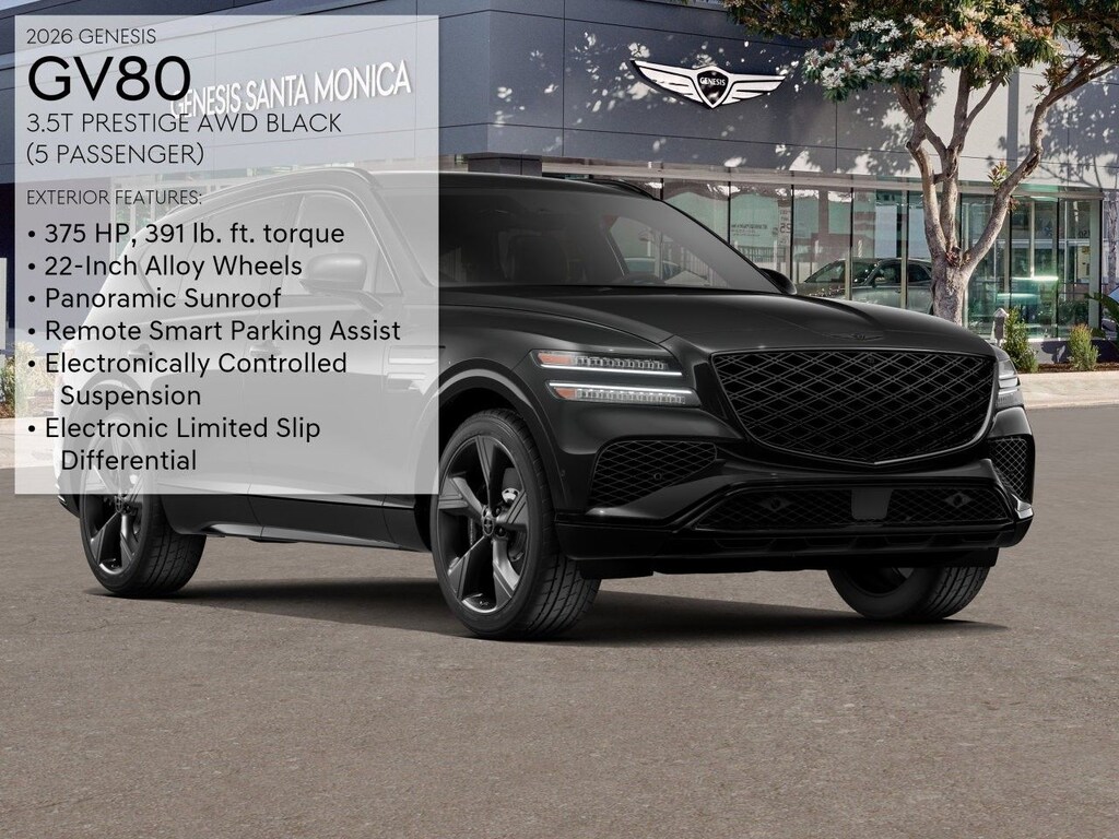 New 2026 Genesis GV80 3.5T Prestige Black SUV