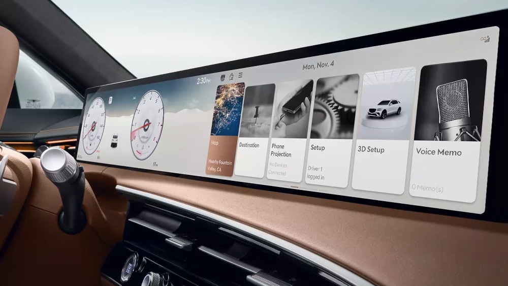 The OLED display of the 2026 Genesis GV70