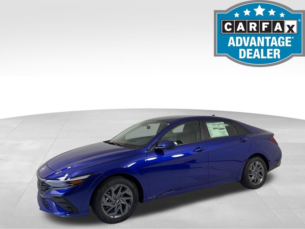 Certified 2025 Hyundai Elantra Hybrid Blue Sedan