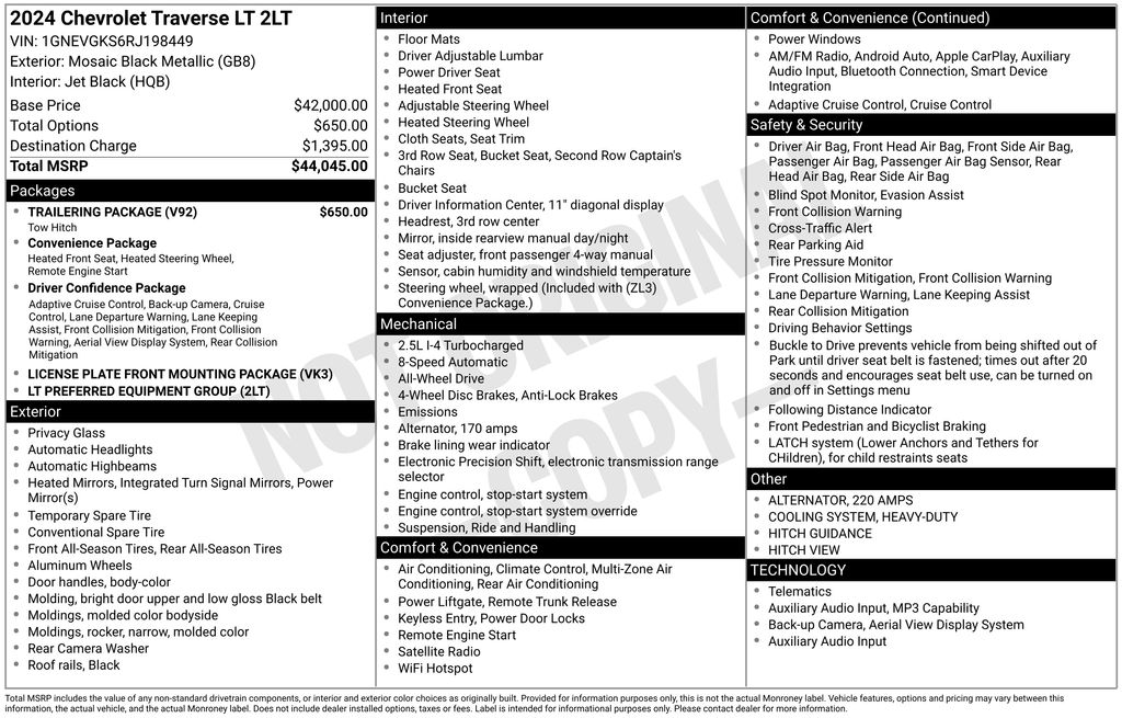 2024 Chevrolet Traverse AWD LT's photo