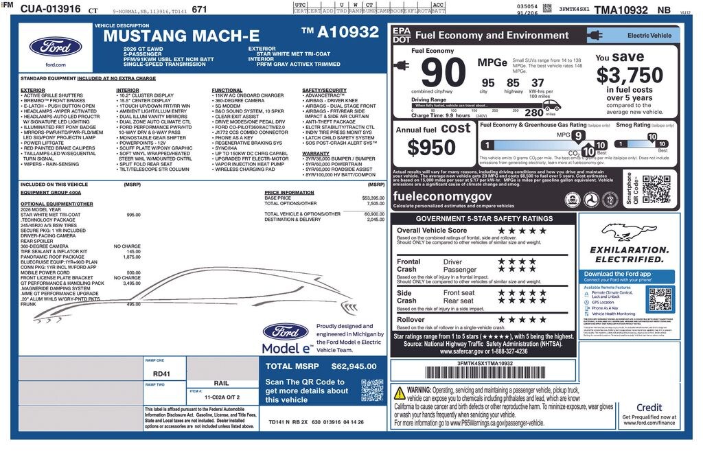 New 2026 Ford Mustang Mach-E GT SUV