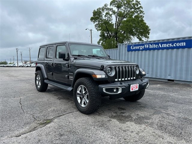 Used 2020 Jeep Wrangler Unlimited Sahara with VIN 1C4HJXEN2LW197235 for sale in Ames, IA