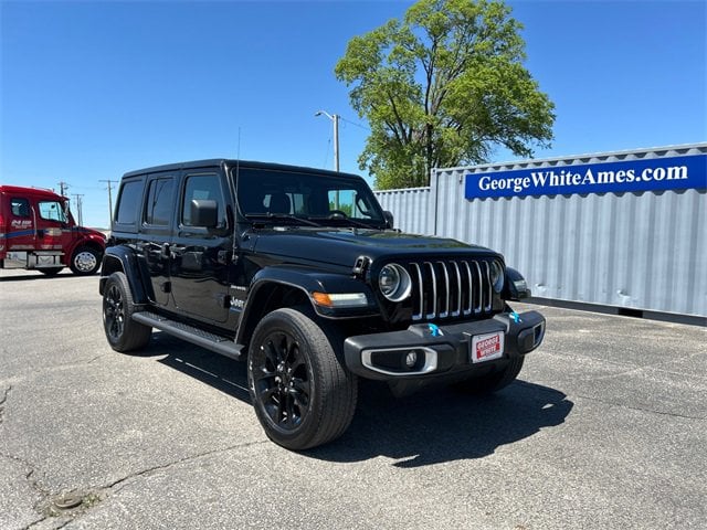 Used 2023 Jeep Wrangler 4xe Sahara 4XE with VIN 1C4JJXP64PW646525 for sale in Ames, IA