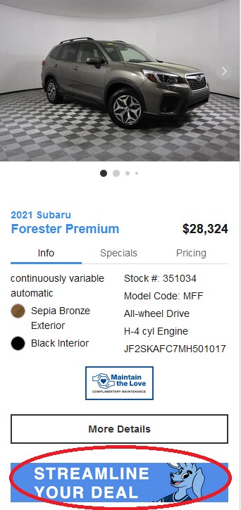 Selecting a 2021 Subaru Forester Premium