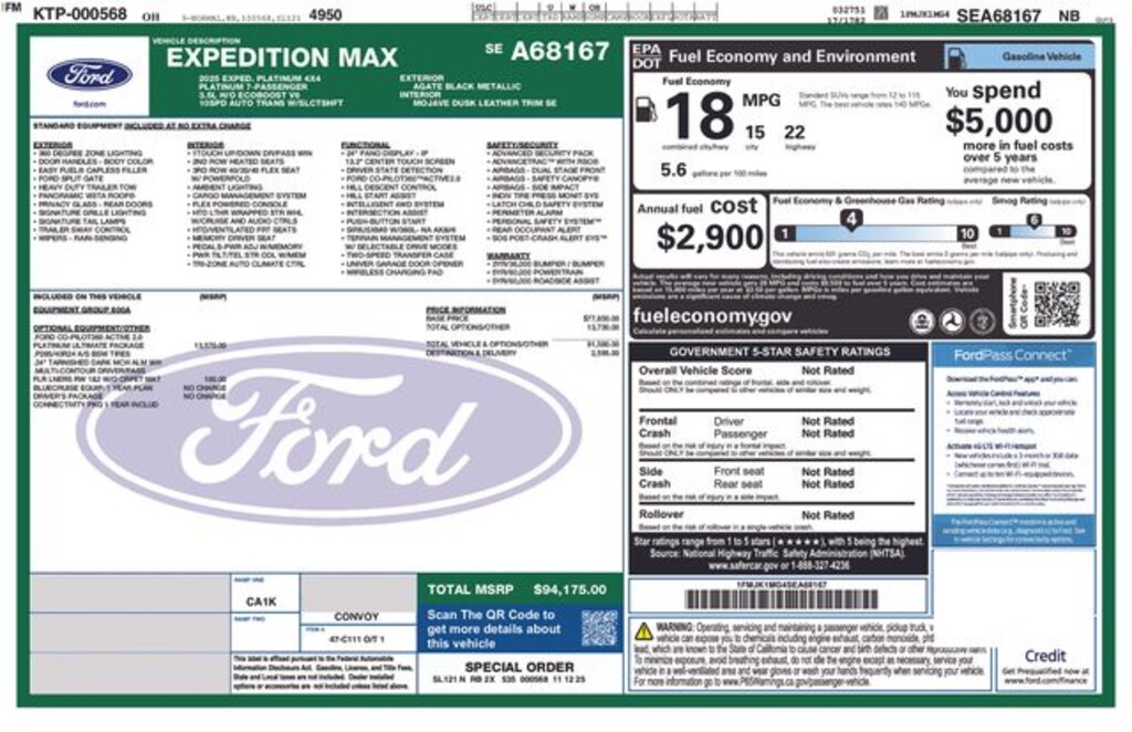 New 2025 Ford Expedition Max Platinum SUV