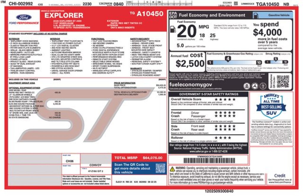 New 2026 Ford Explorer ST SUV