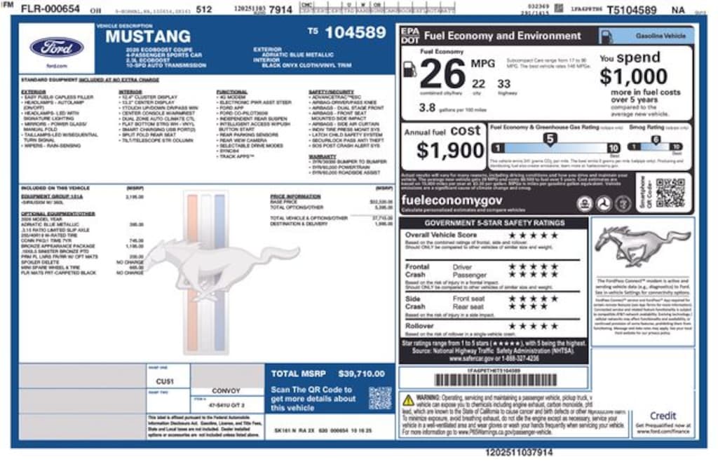 New 2026 Ford Mustang Coupe