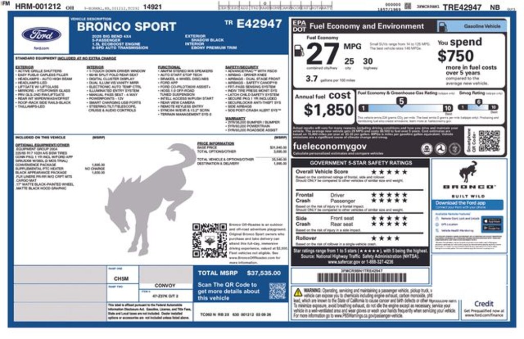 New 2026 Ford Bronco Sport Big Bend SUV
