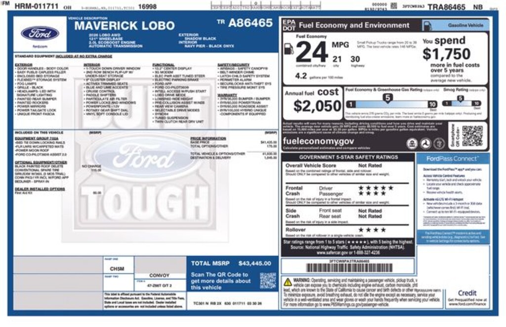 New 2026 Ford Maverick Lobo High Truck SuperCrew