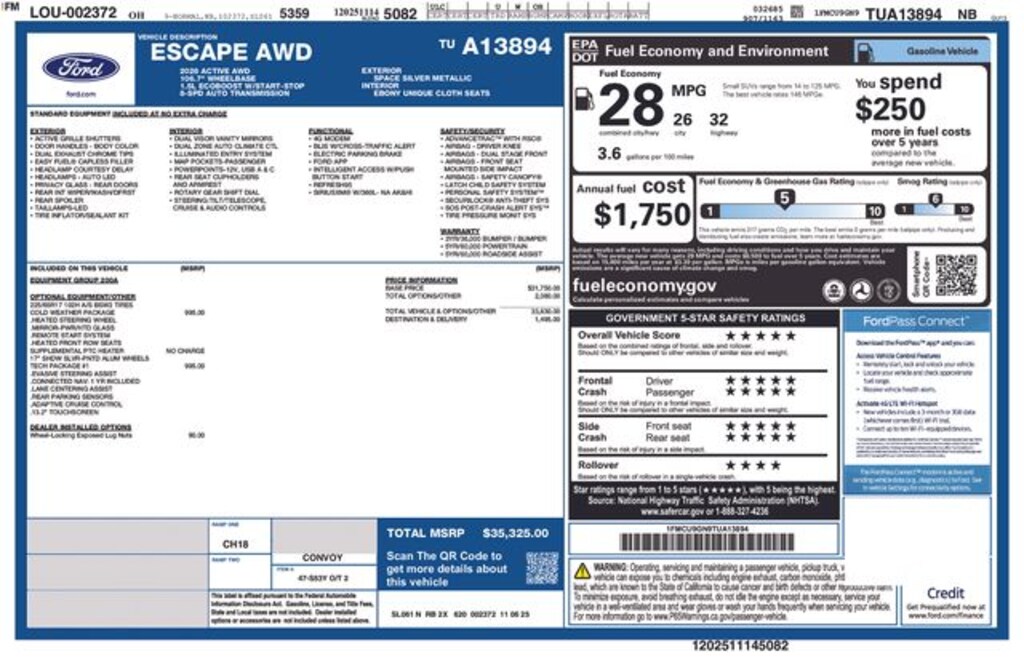 New 2026 Ford Escape Active SUV