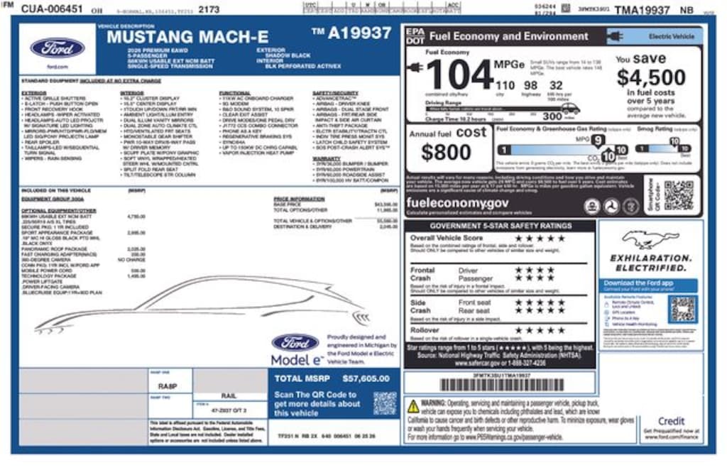 New 2026 Ford Mustang Mach-E Premium SUV