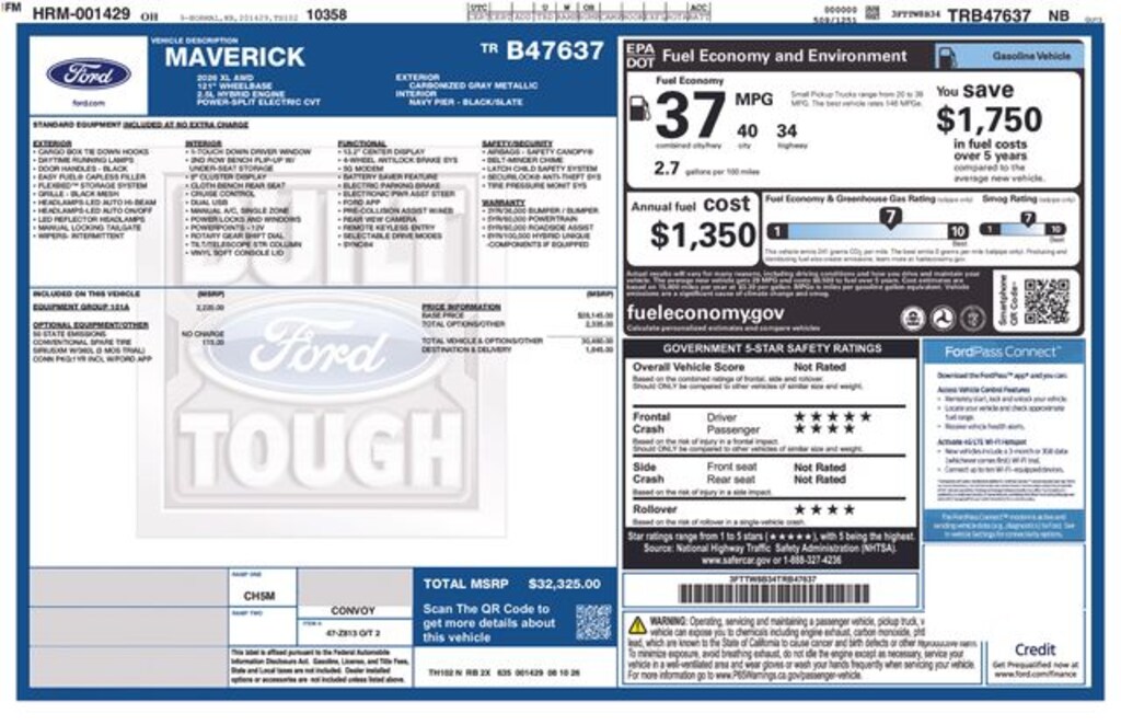 New 2026 Ford Maverick XL Truck SuperCrew