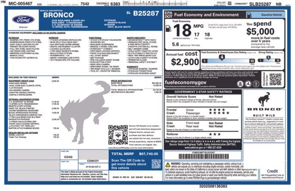 New 2025 Ford Bronco Badlands SUV