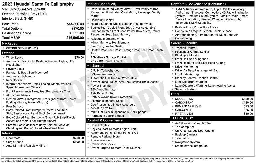 Used 2023 Hyundai Santa Fe Calligraphy SUV